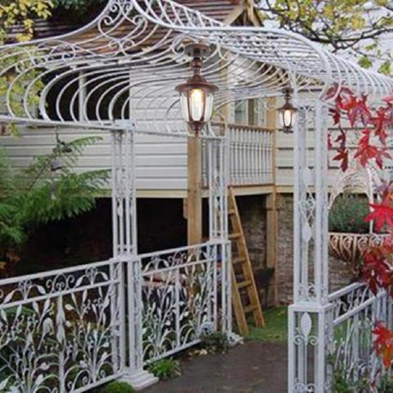 Bell Shaped Semi Flush Light Traditional Glass 1 Bulb Balcony Ceiling Flush Light