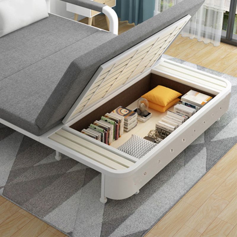 Linen 32.28" Wide Sleeper Sofa Gray Sofa Bed with Detachable Mattress