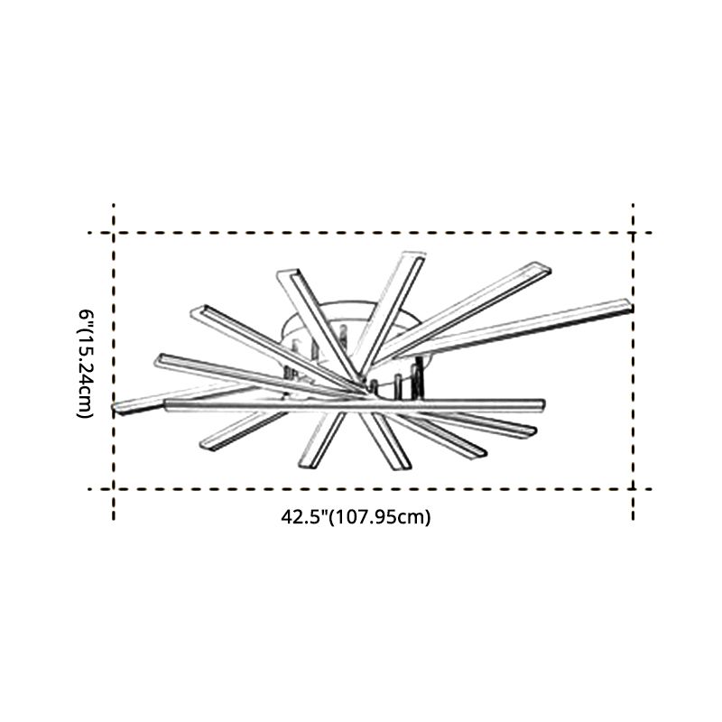 Minimalismo moderno Metal Semi Flush Mount Lighture 7 LE LEACH LED LED SEMI FLUSH PARA SALA
