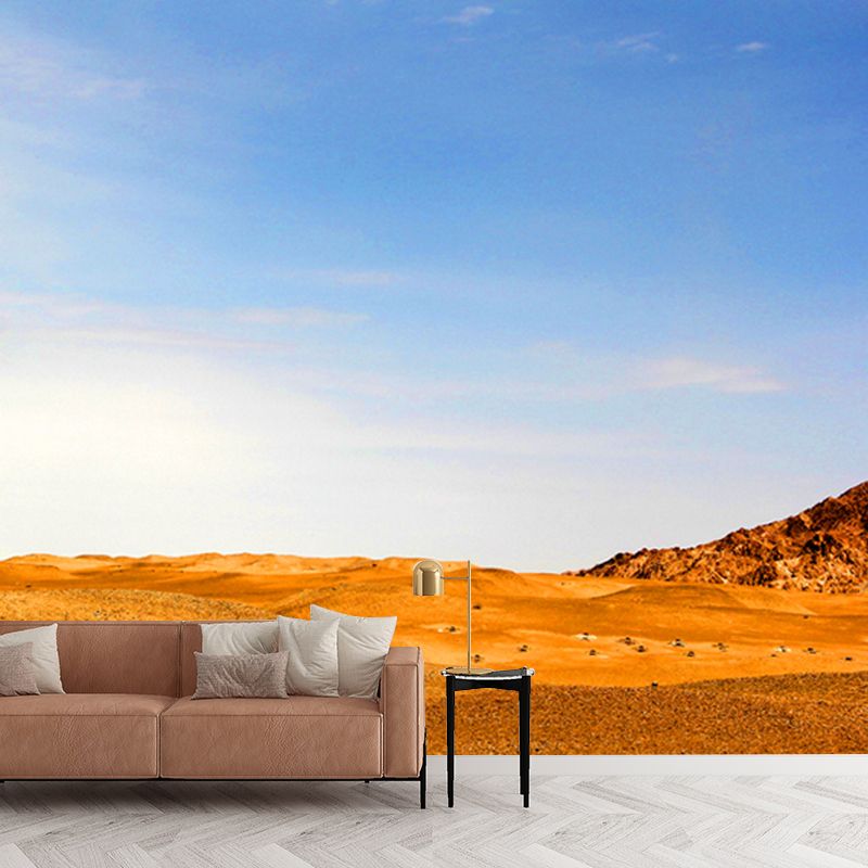 Blue Minimalist Wall Mural Decal Large Desert and Sky Scenery Wall Art for Living Room