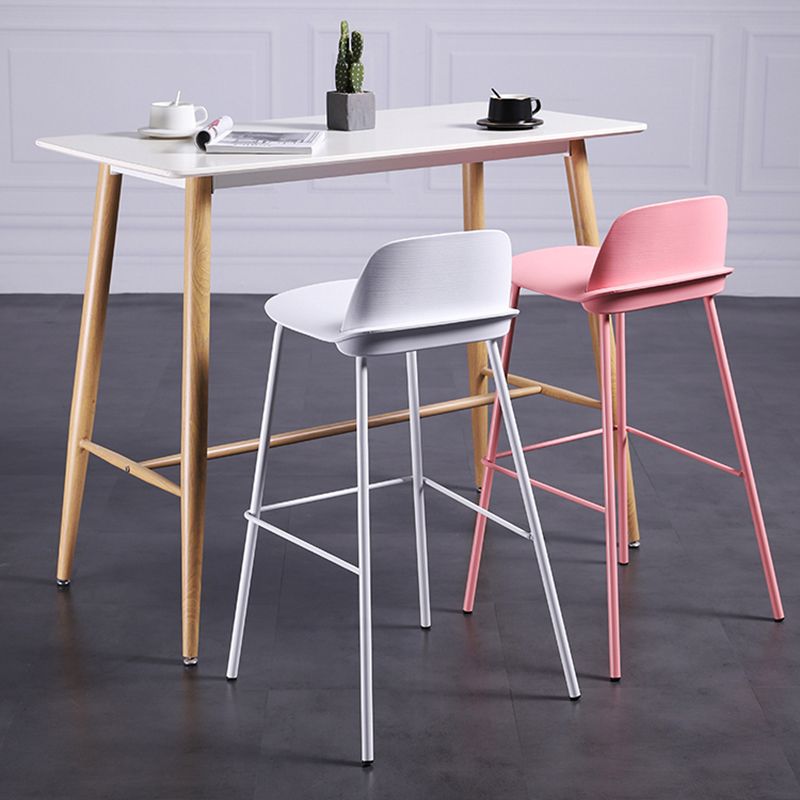 Industrial Style Bar-stool Rectangle PP Seat Counter Stool for Kitchen Bar