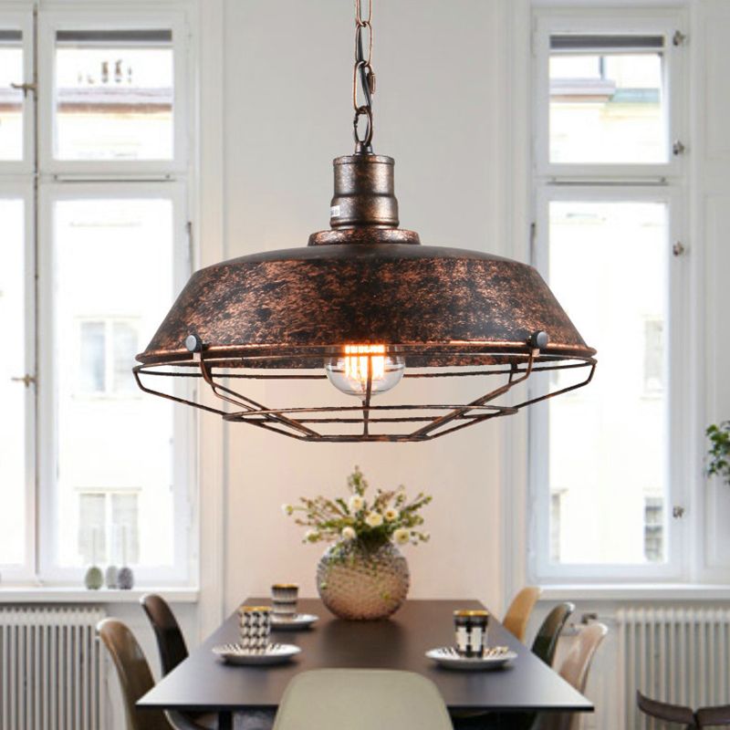 Bowl Restaurant Hangende hanglamp Industrial Metal Rust Pendant Licht armatuur