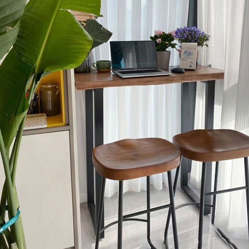 Indoor Modern Bar Pub Table Set 1/2/3/4/6 Pieces Solid Wood Pub Table Set in Natural