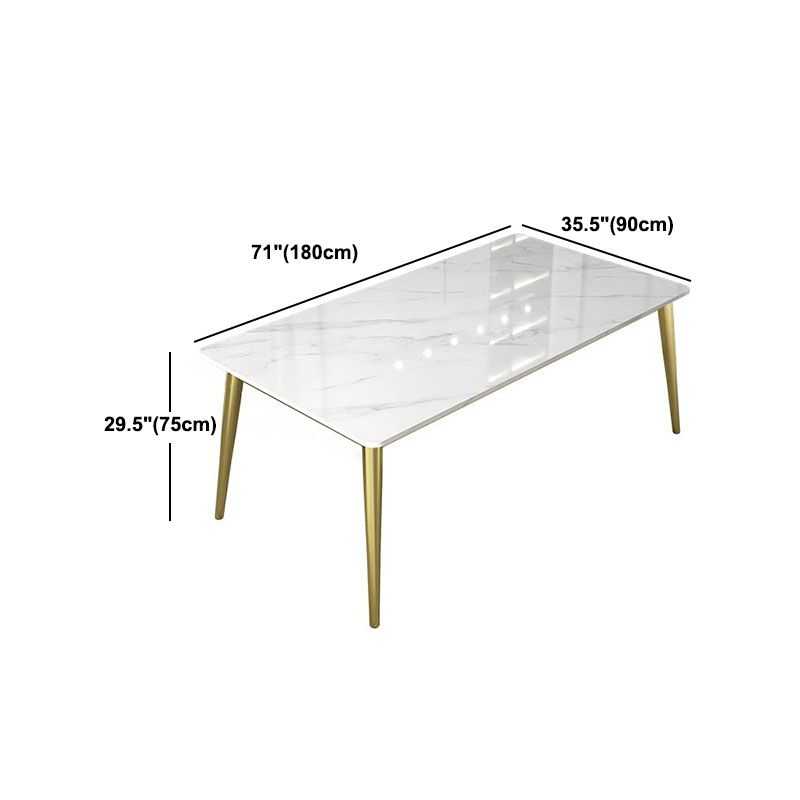 Nordic 1/5/6/7 Pieces Dining Set Sintered Stone Dining Table with Leather Chairs