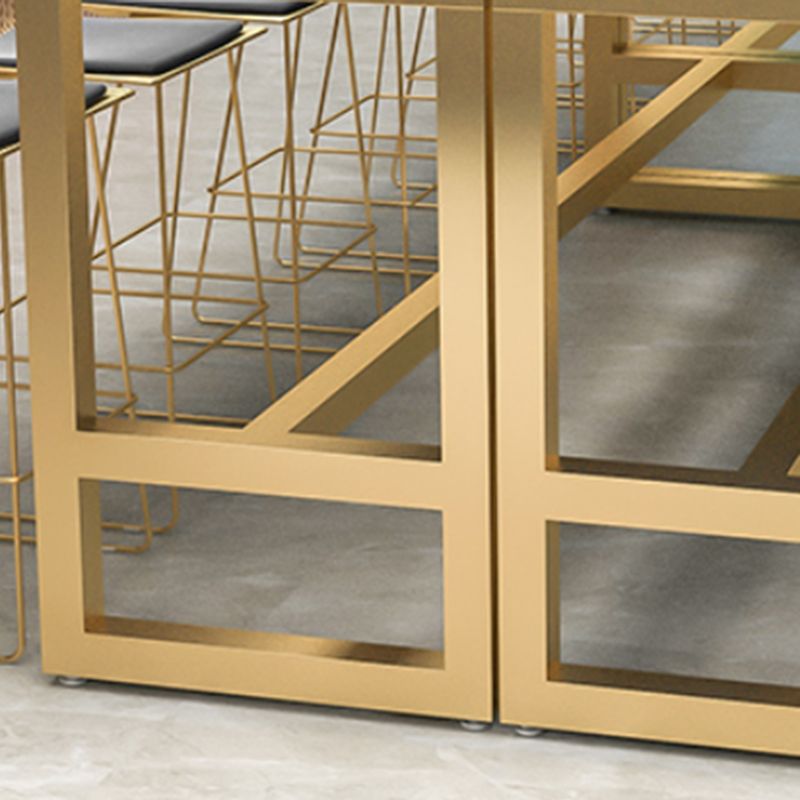 Glam Rectangle Wood Counter Table 1/6/11 Pieces Bar Table Set for Cafe