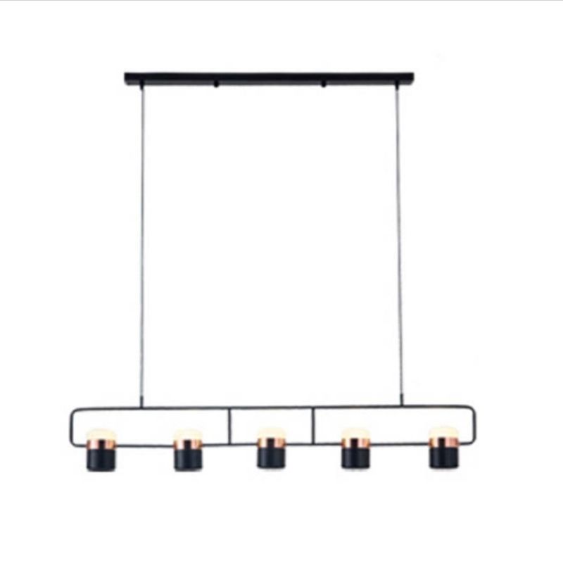 Modern Metal Track Lamps Multi-Head Restaurant Island Light Fixtures with Cylinder Shade