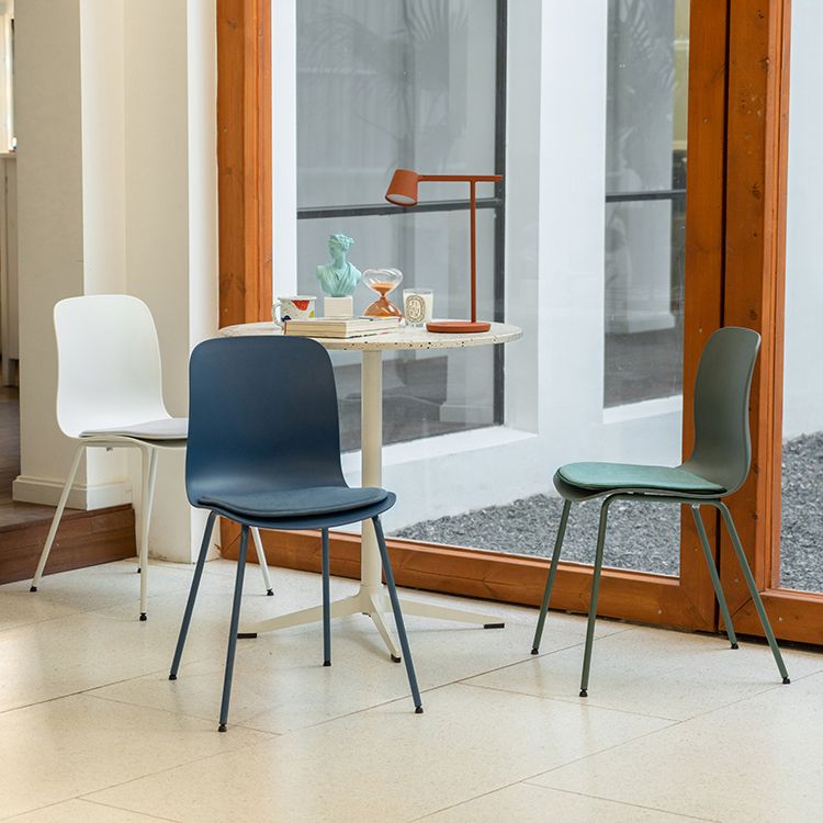Sedia da pranzo contemporanea sedie laterali senza braccio con gambe di metallo per cucina