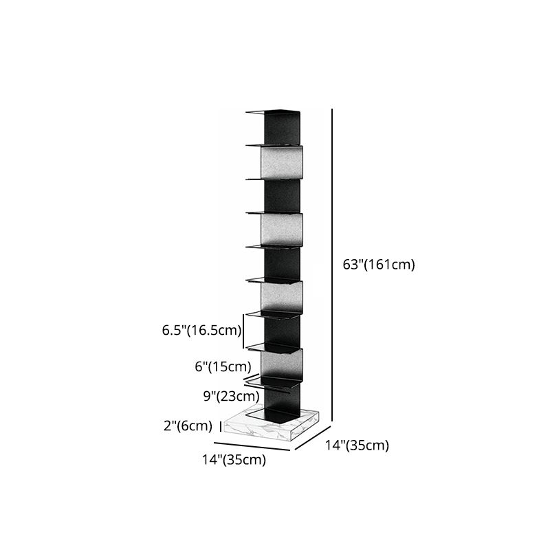 Modern Style Vertical Bookshelf Stainless Steel Shelf Bookcase for Home