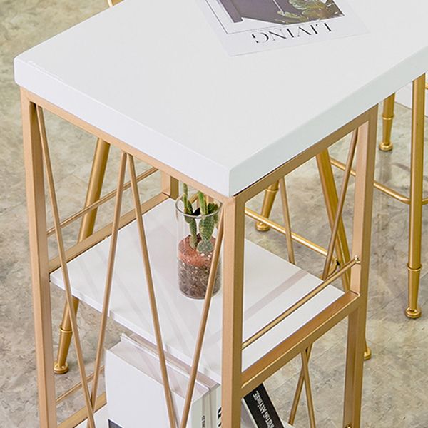 Glam1/2/3 Pieces Bar Table Set Rectangle Counter Table with High Stools for Home