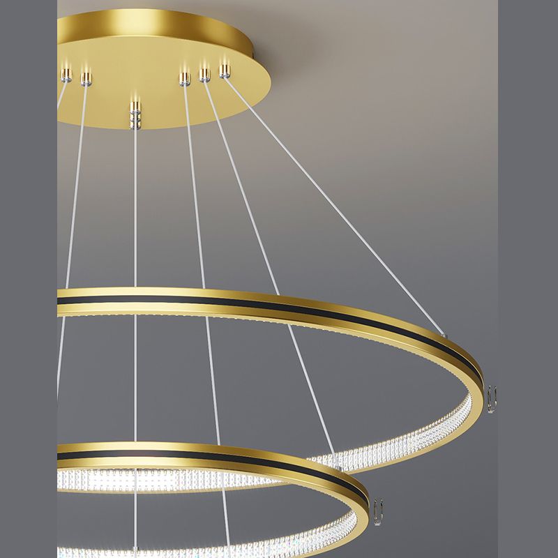 Lampada del lampadario moderno a ginnastica a anello di semplicità Lights Acrilico Ampiccamento a sospensione per il ristorante