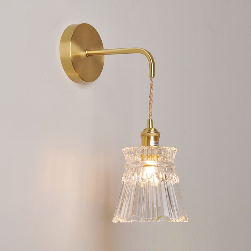 Modern Wall Light Fixture Geometric Wall Light Sconce with Glass Shade for Bedroom