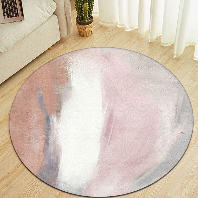 Unique Multicolor Abstract Rug Polyester Modernist Rug Pet Friendly Anti-Slip Backing Area Rug for Bedroom