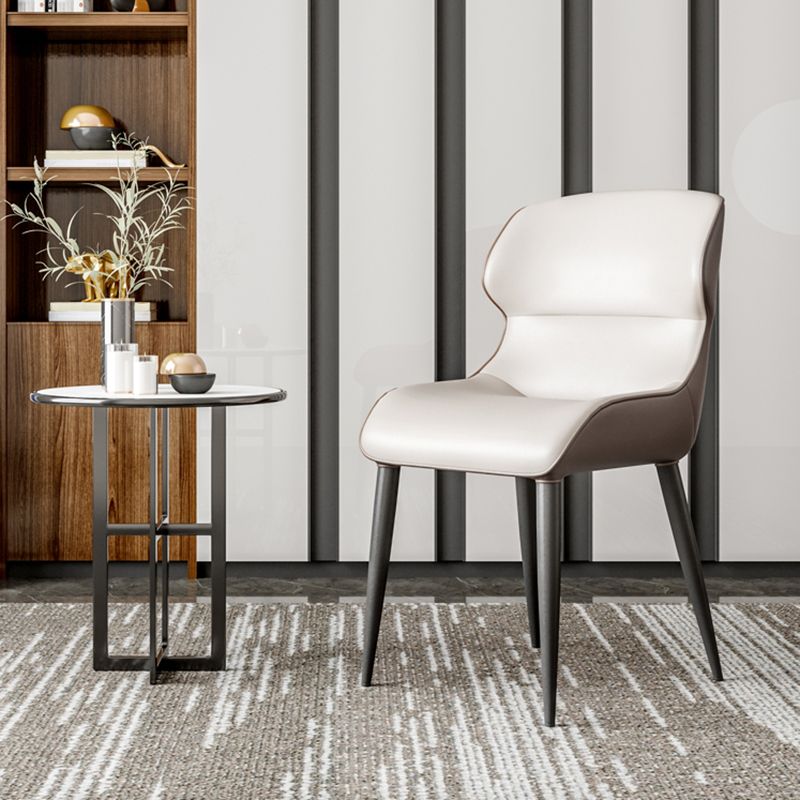 Contemporary Dining Chairs Wingback Dining Arm Side Chair with Metal Legs