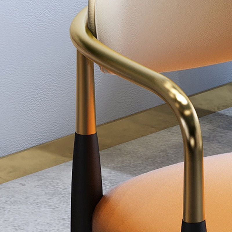 Faux Leather Dining Side Chair Open Back Dining Side Chair for Home