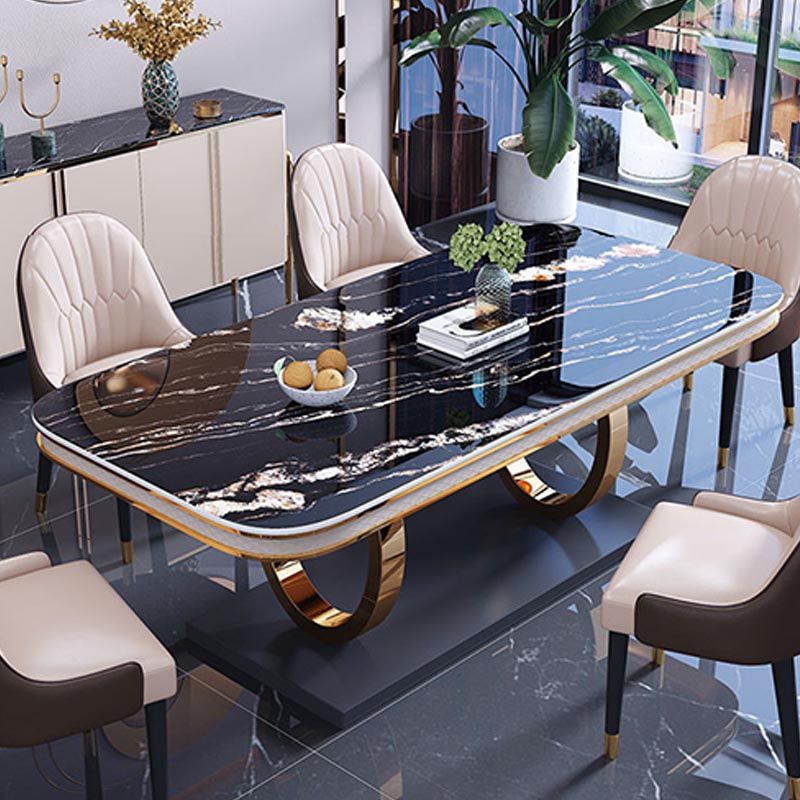 1/4/5/6 Pieces Dining Set Contemporary Rectangle Sintered Stone Dining Table Set