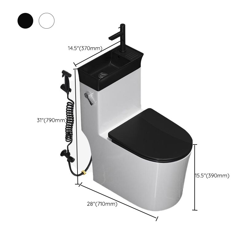 Modern White Ceramic Flush Toilet Floor Mounted Urine Toilet with Seat for Washroom
