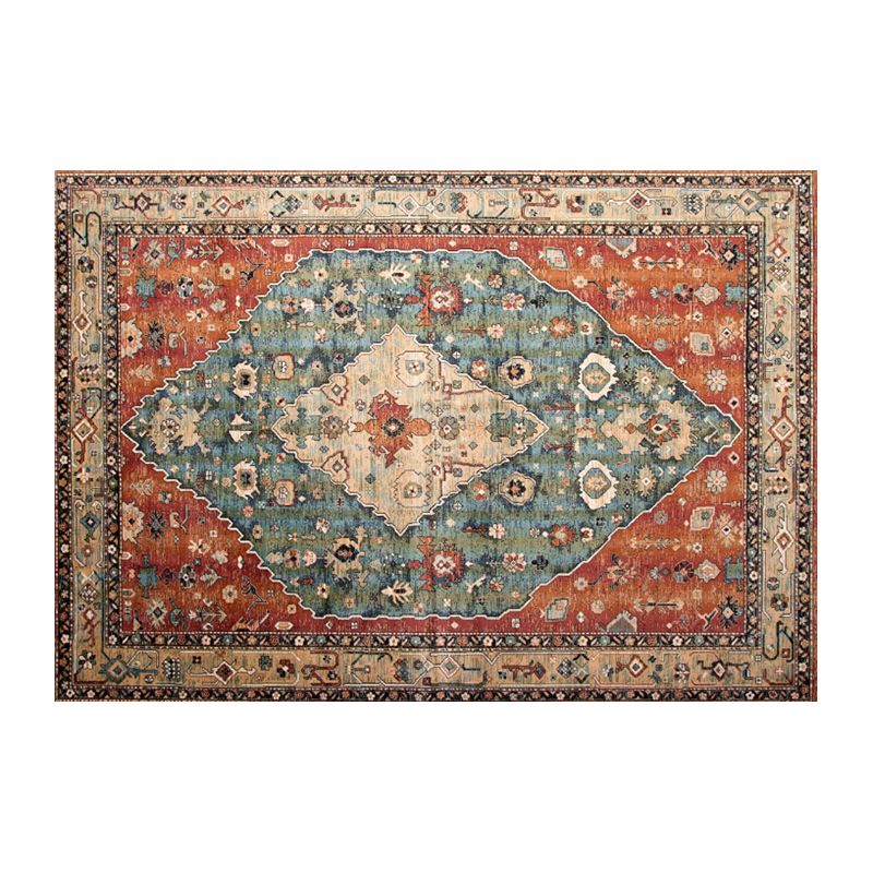 Tapis à imprimé géométrique multi-couleurs mélange de coton mélange oriental tapis intérieur non glissement