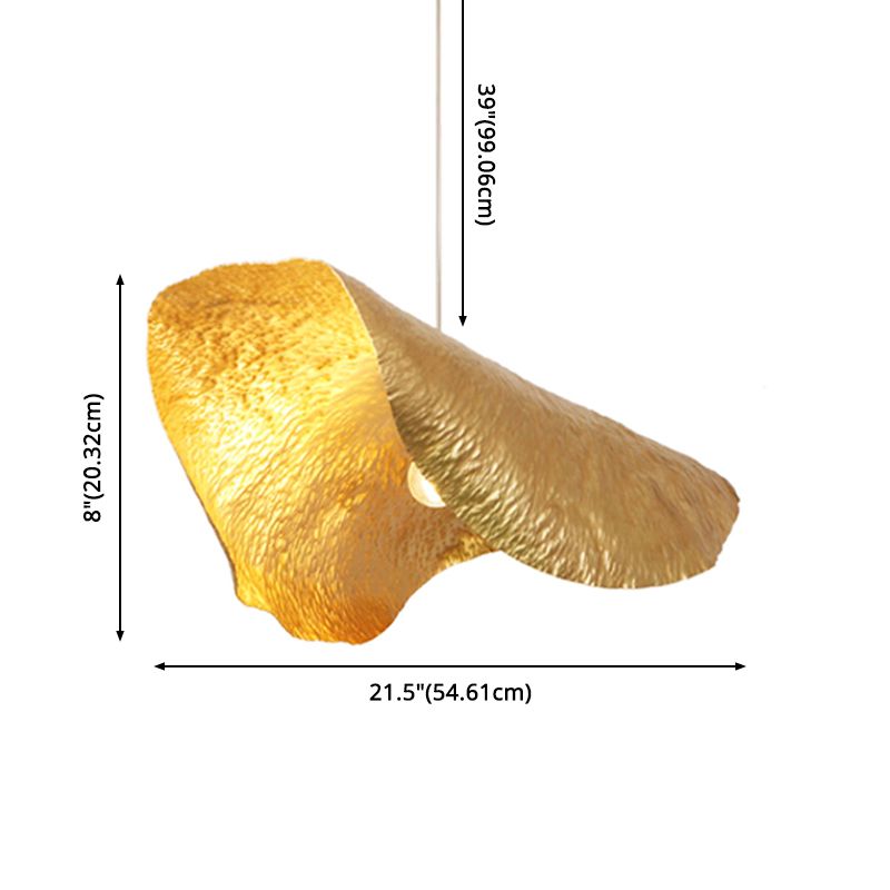 Metal Shaded Pendant Light Kit Contemporary Gold Hanging Light Fixture for Restaurant