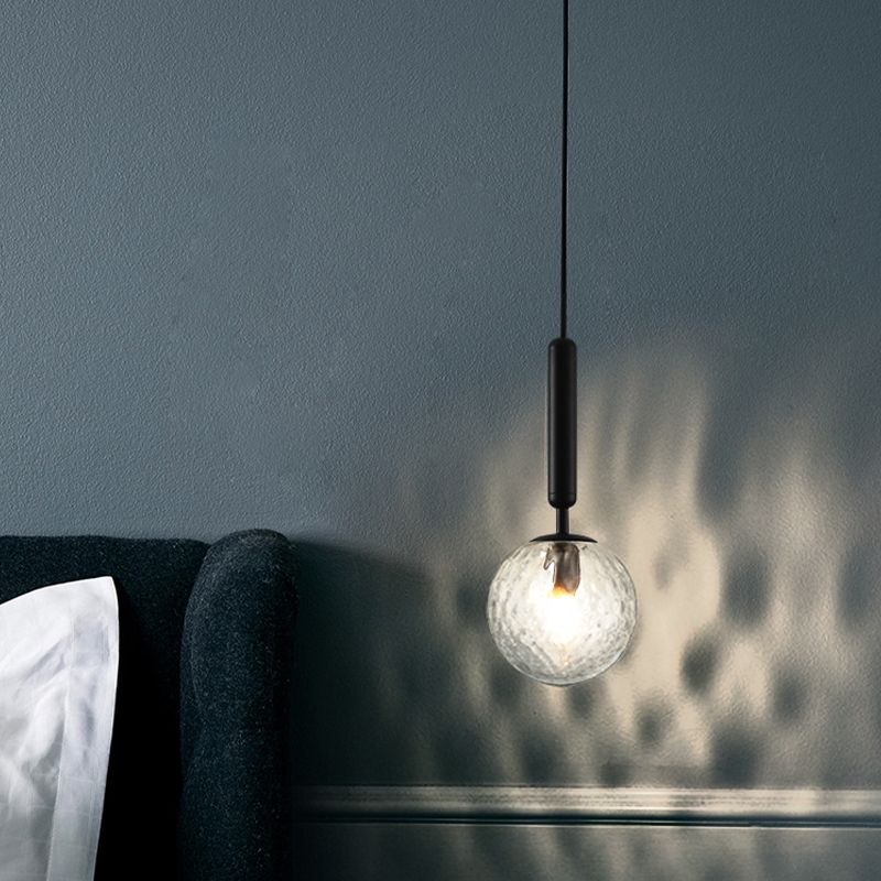 Forme sphérique Éclairage suspendu en verre de style moderne 1 lampe suspendue légère pour le salon