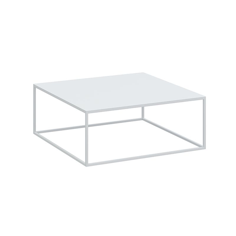 Mid-Century Modern Square Cocktail Table Iron Frame 1 Single Coffee Table - 15.75" H