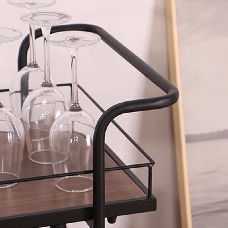 Modern 31.1"H Rolling Prep Table Metal Prep Table with Open Storage