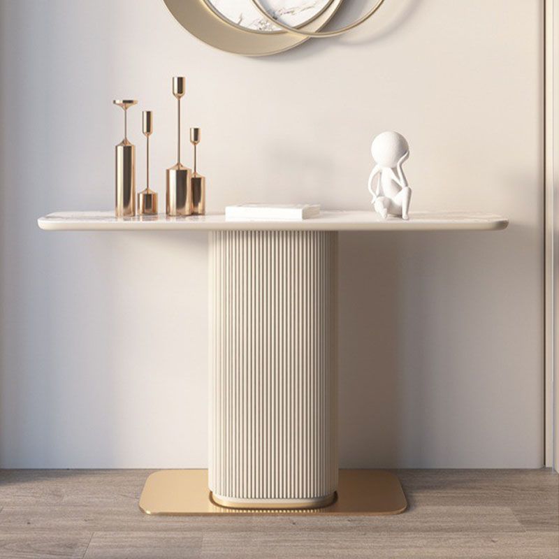 14" W Modern Stone Console Table Stain Resistant Accent Table for Hall