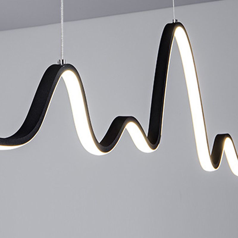 Golden/Black Kitchen Island Lighting Modern Linear LED Ceiling Light for Foyer