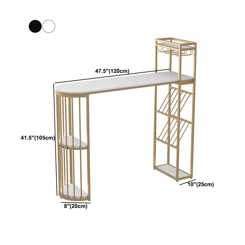Glam Pub Table Specialty Stone Bar Height Bar Table for Indoor