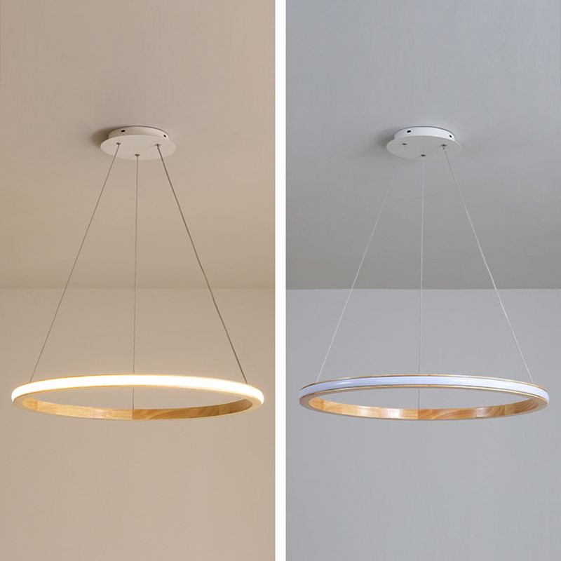 Contemporary Linear Chandelier Lights Wood Chandelier Pendant Light in Brown