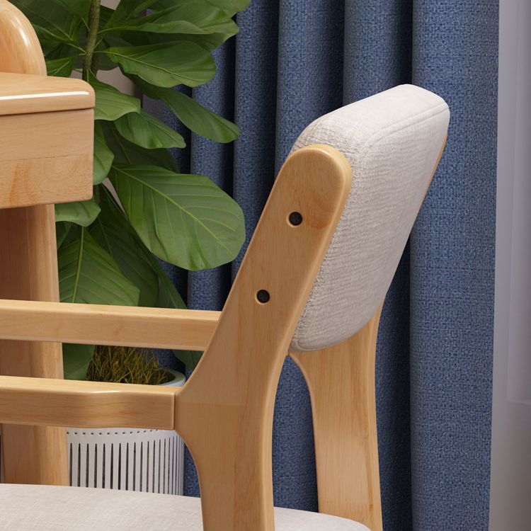Contemporary Solid Wood Dining Arm Chair Open Back Single Dining Side Chair for Home Use