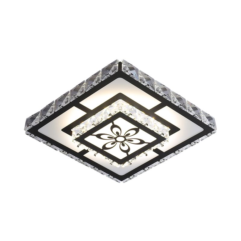 Plafondlamp met acrylgeometrie, minimalistische LED-kristallen inbouwlamp met bloemmotief