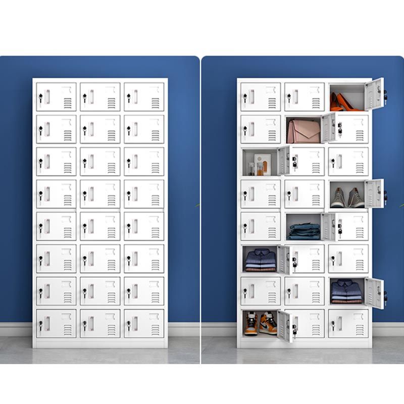 White Metal Wardrobe Armoire Contemporary Hinged Wardrobe Cabinet