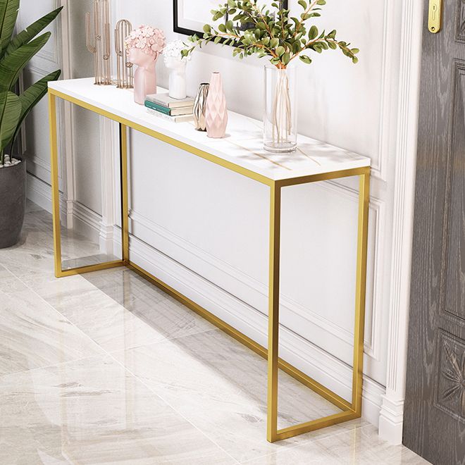 29.53" Tall Glam Console Table Stain Resistant Accent Table with 1 Shelf