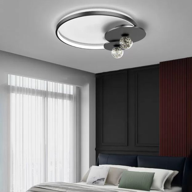 LED Ceiling Light Fixture Flush Mount Lighting Glass Light Ringed Light Living Room Light