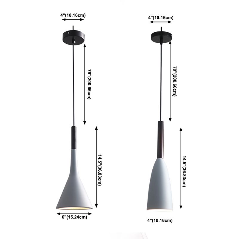 Pendante intérieure minimaliste, Éclairage pendentif en métal nordique à 1 lumière pour chambre à coucher