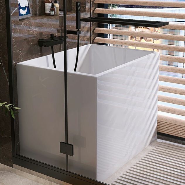 Soaking Acrylic Bathtub Antique Finish Rectangular Flat Bottom Bath Tub