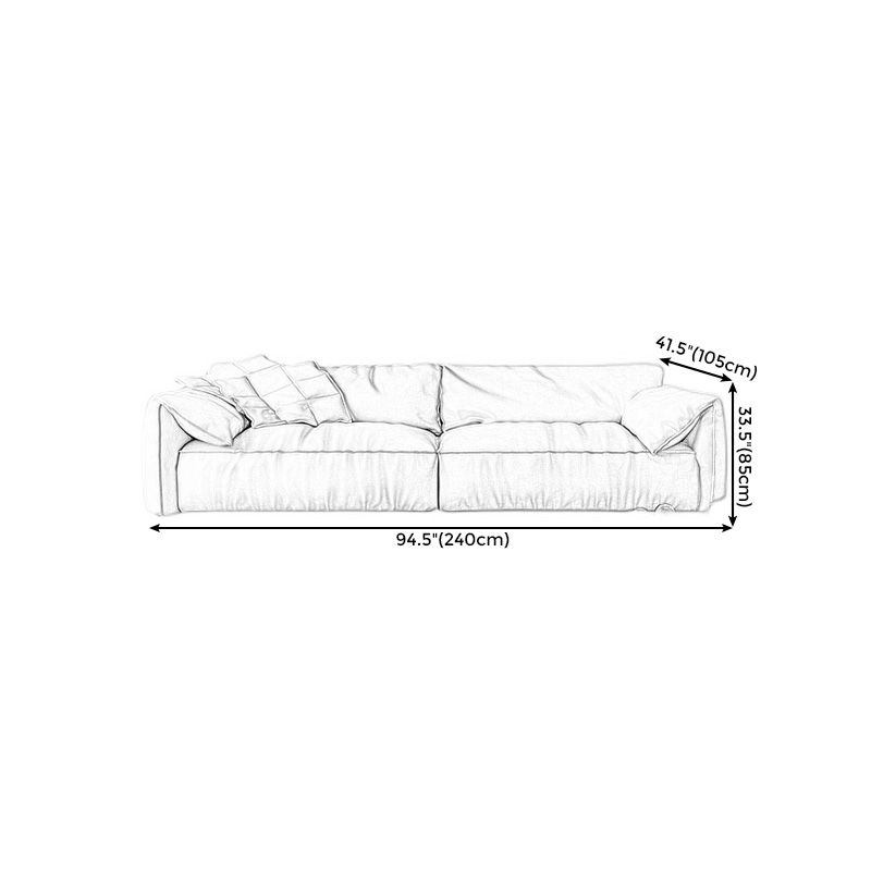 Pillow Armrest Down/latex Upholstery Imitation Leather Upholstery Beige Rectangular Sofa