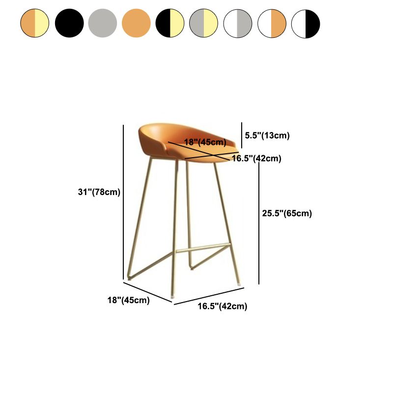 Faux Leather Armless Counter Stool Industrial Low Back Bar Stool