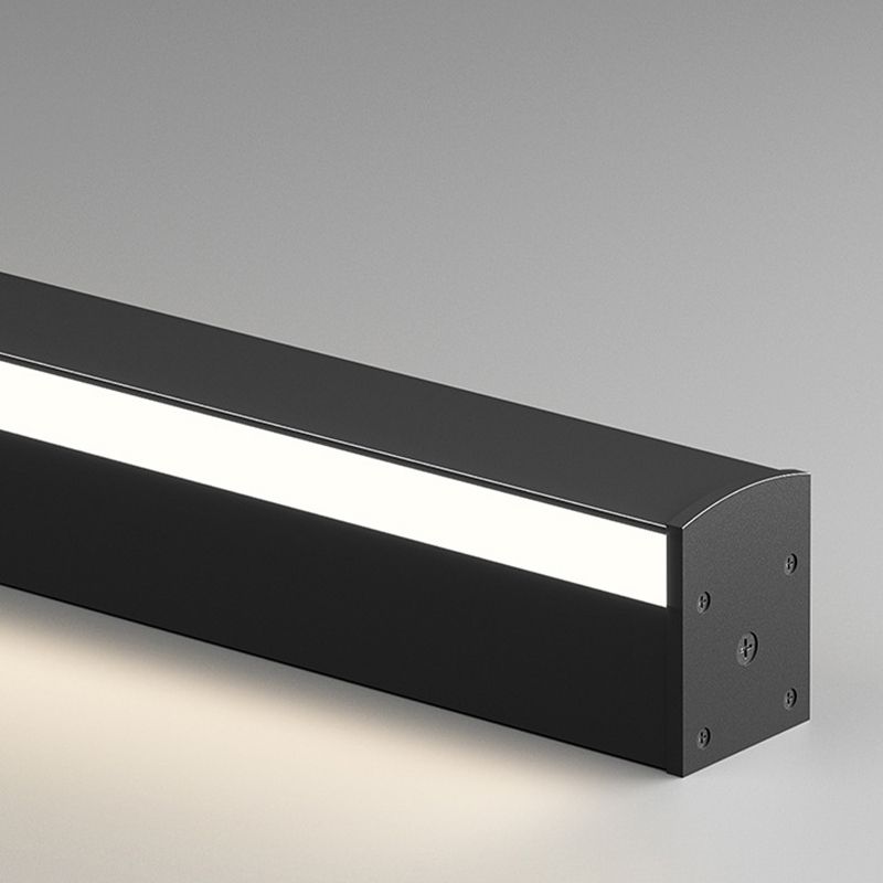 Metal Linear Shape Wall Lighting Modern Style 1 Light Wall Mounted Light Fixture in Black