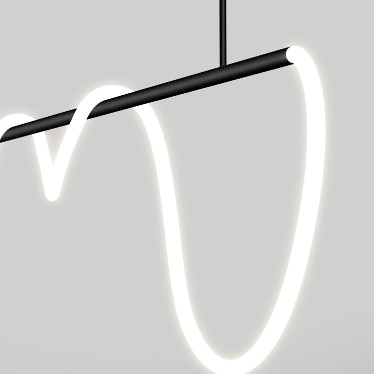 Lineare Inselbeleuchtung Idee Modernes Metall 1 Leuchtanbieter Beleuchtung für Esszimmer