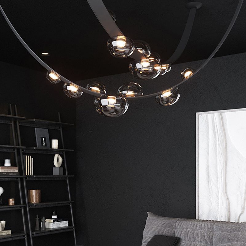 Modern Pendant Lighting Fixtures Glass 7 Lights Island Light Fixture
