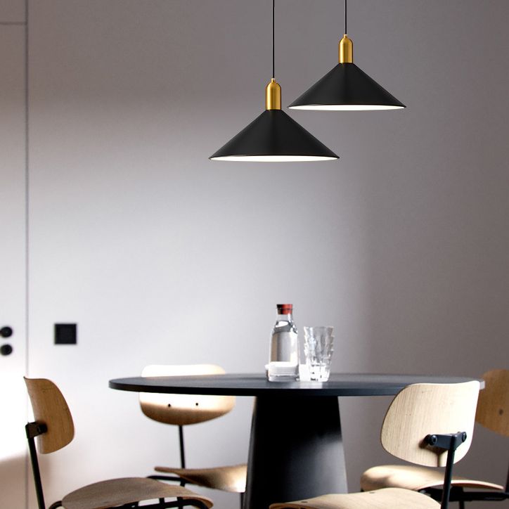 Postmodern Metal Hanging Light Pendant Light Conical Shape Hanging Light for Kitchen