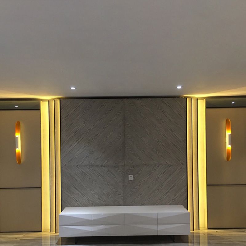 2-Lights Aluminum Sconce Wall Lighting Modern Style Black and White Pipe Wall Sconces