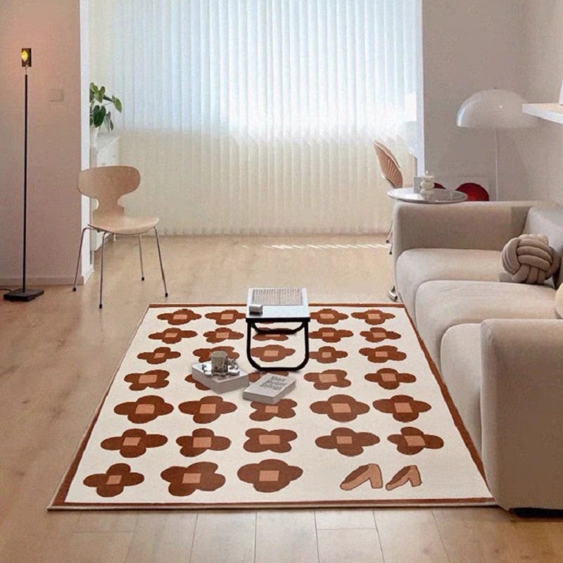 Wit Modern Tapsel Blending Bloem Tapijt Non-slip achterste tapijt voor woningdecoratie