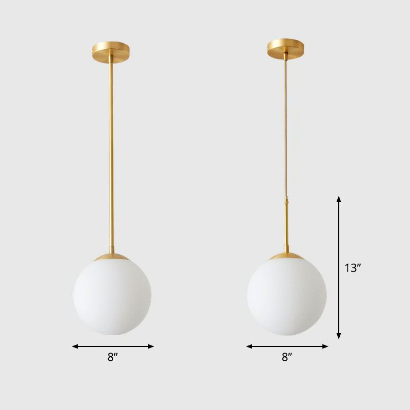 Globe Kitchen Anhänger Beleuchtungscreme Glas 1-Licht-Einfachheit hängen Licht in Gold
