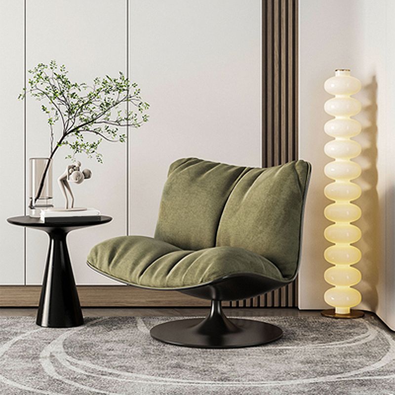 Contemporary Swivel Accent Chair Suede Lounge Chair in 38"L x 34"W x 19"H