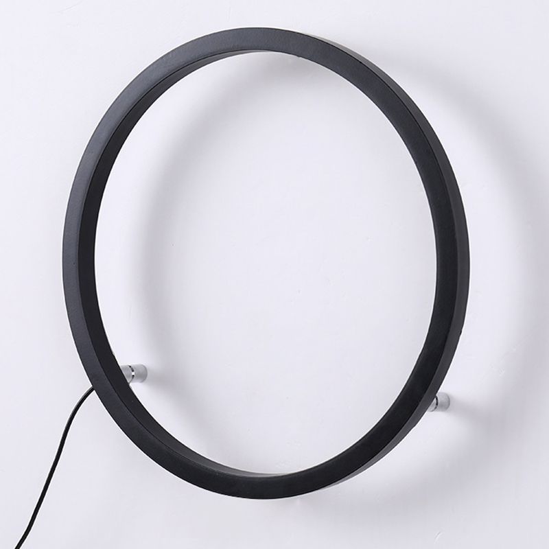 Zwart minimalisme Ronde lijnen LED Wall Lamp Noordse stijl Aluminium SCONCE Licht voor woonkamer