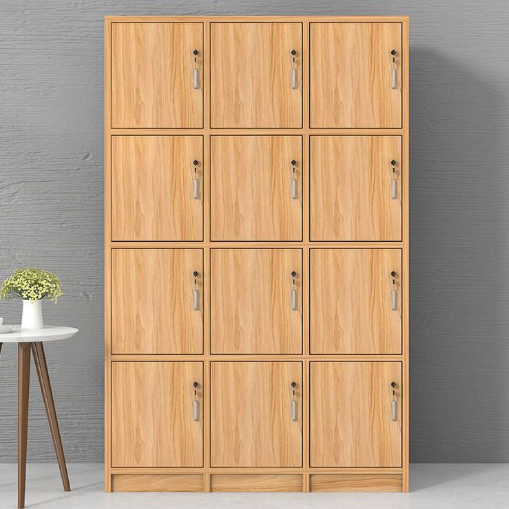 Light Wood Finish Contemporary Storage Cabinet Engineered Wood Indoor Cabinet