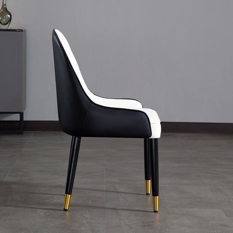 Faux Leather Armless Dining Chairs Glam Dining Side Chair for Home