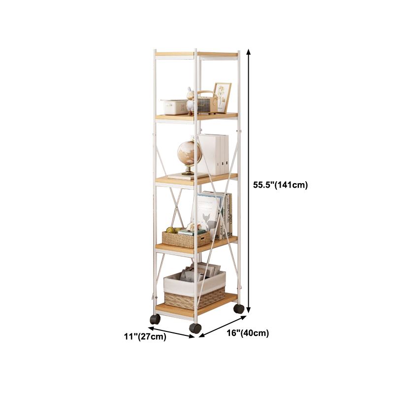 Modern Style Bookshelf Open Back Wood Bookcase for Office Use